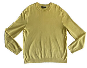 Banana Republic Men’s Yellow Cotton Cashmere Crew Neck Sweater Size XL